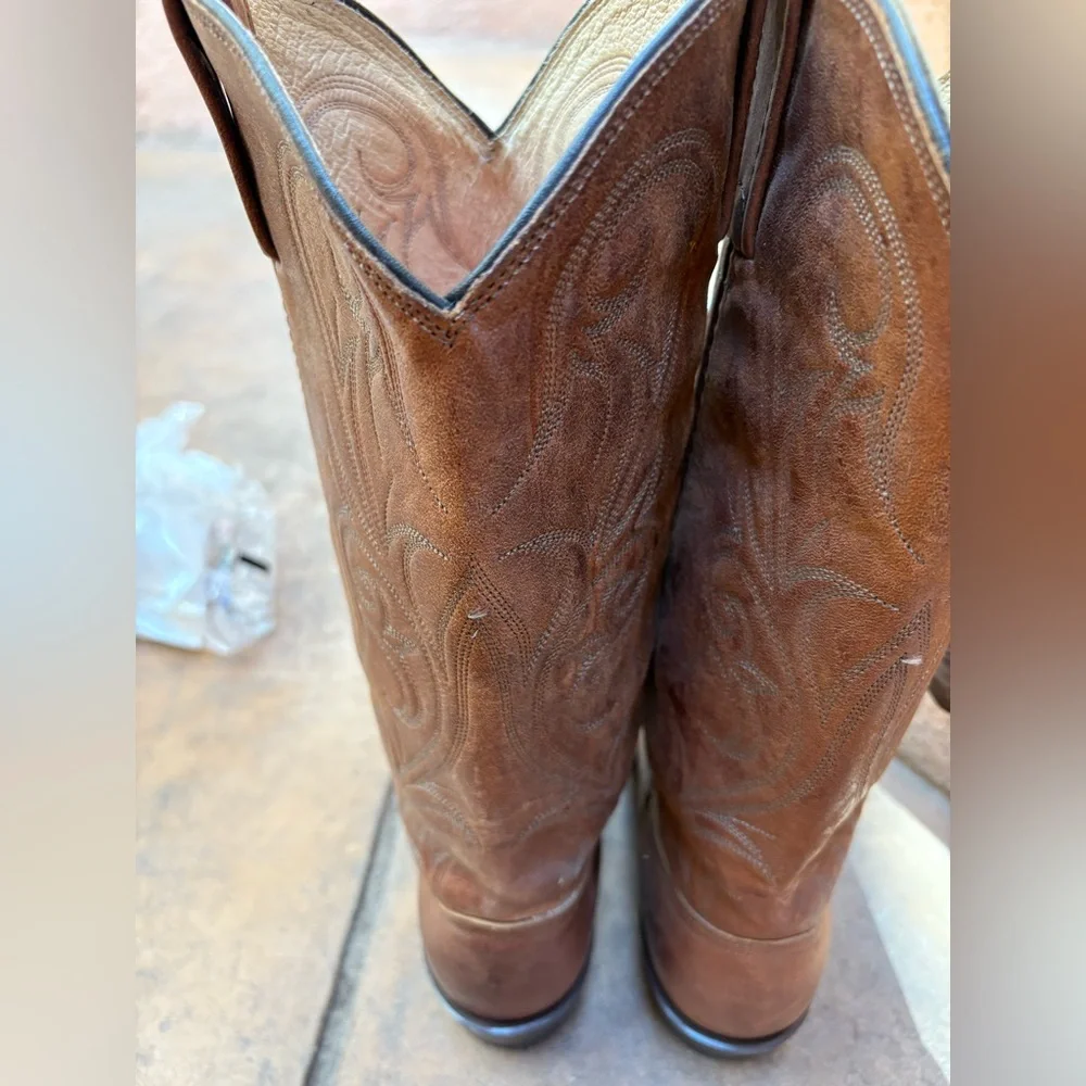 Dans Boots NWT vintage Cowgirl size 9 M Brown Leather - Picture 6 of 6